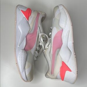 Puma White and Pink Women's Sneakers
